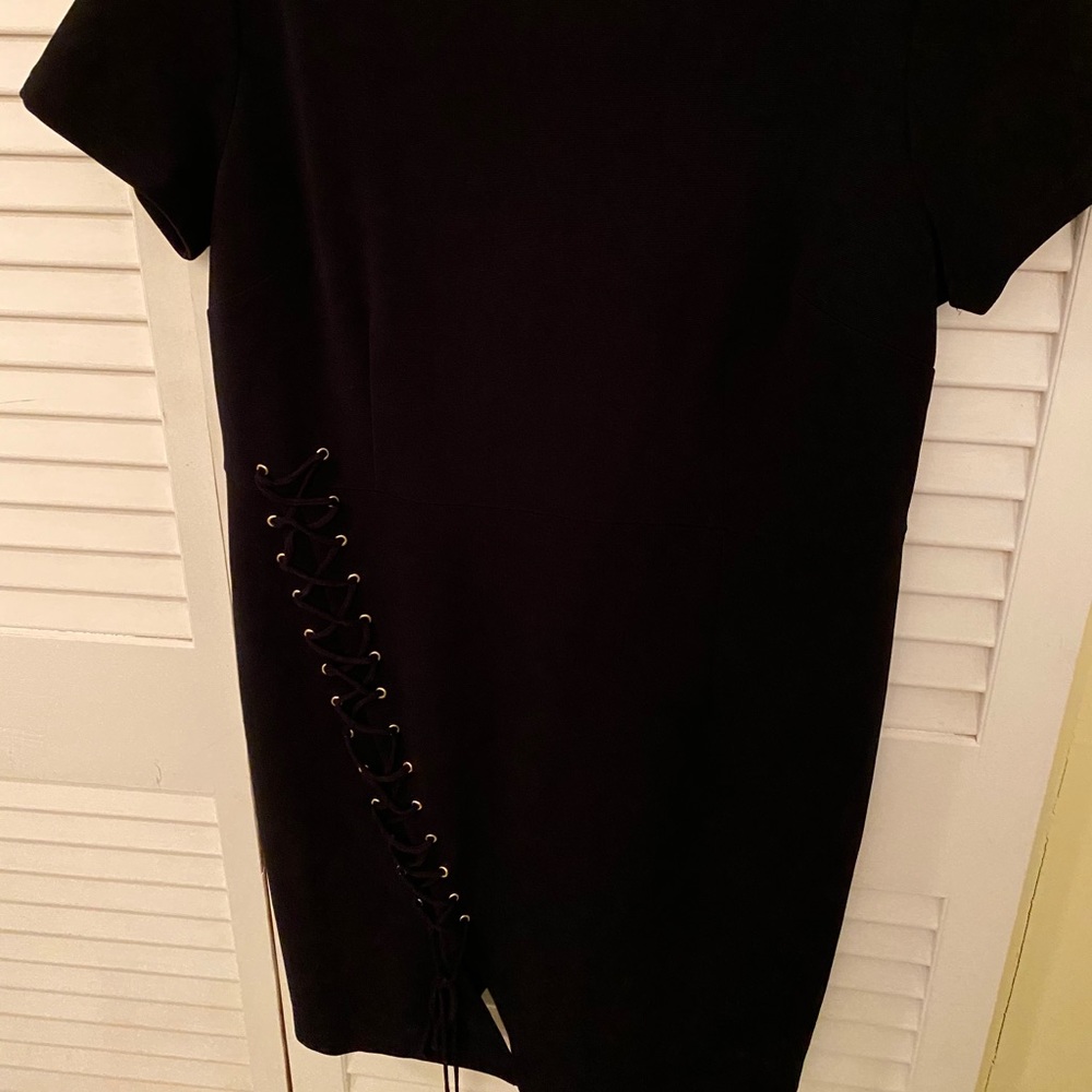 Black lace up dress